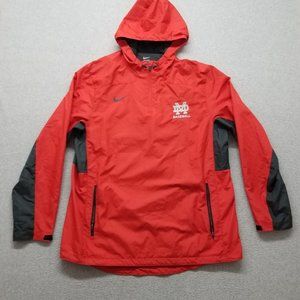 Nike Jacket Mens‎ XL Red Zip Pockets Hooded Baseball Windbreaker